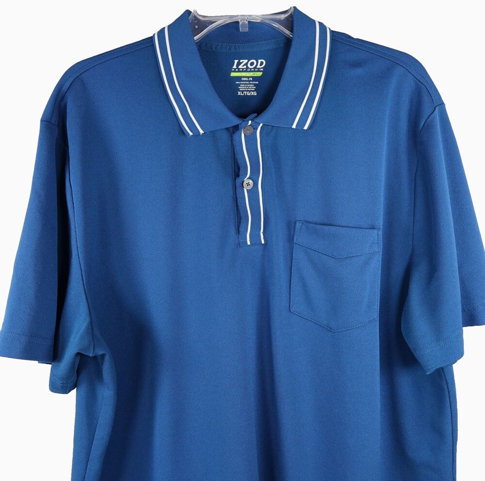 IZOD , Cool-FX PerformX Golf Polo Shirt Men's Size XL Teal Blue Performance